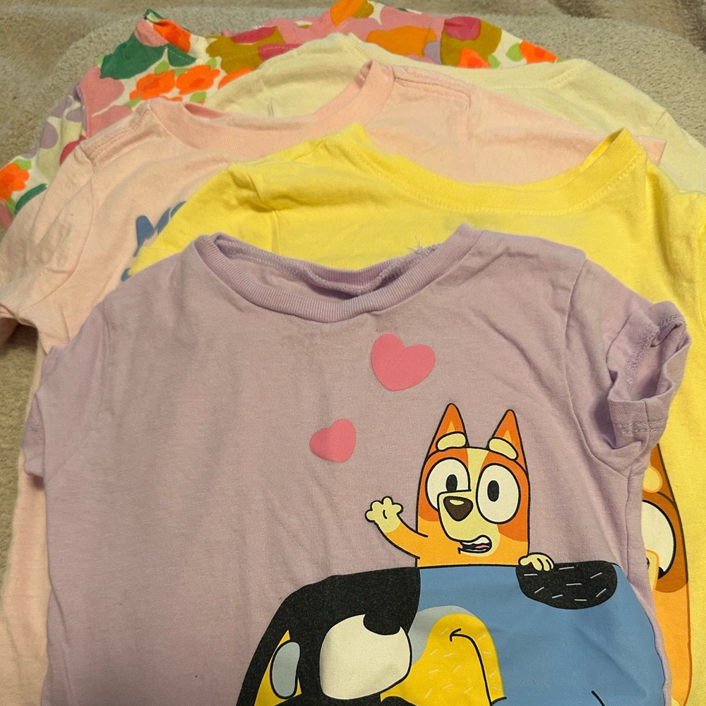 2T Character Shirts- Ms Rachel, Bluey and Peppa | Bundle of 5